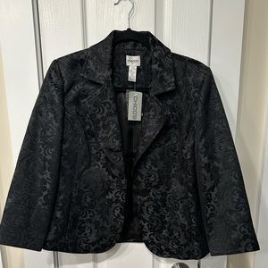 Chicos black jacquard blazer new with tags